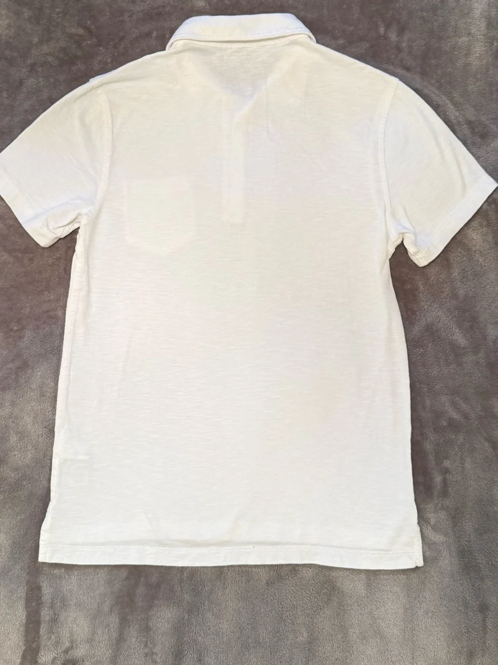 J. Crew | Slub Cotton White Men's Polo with Chest Pocket | Size = S